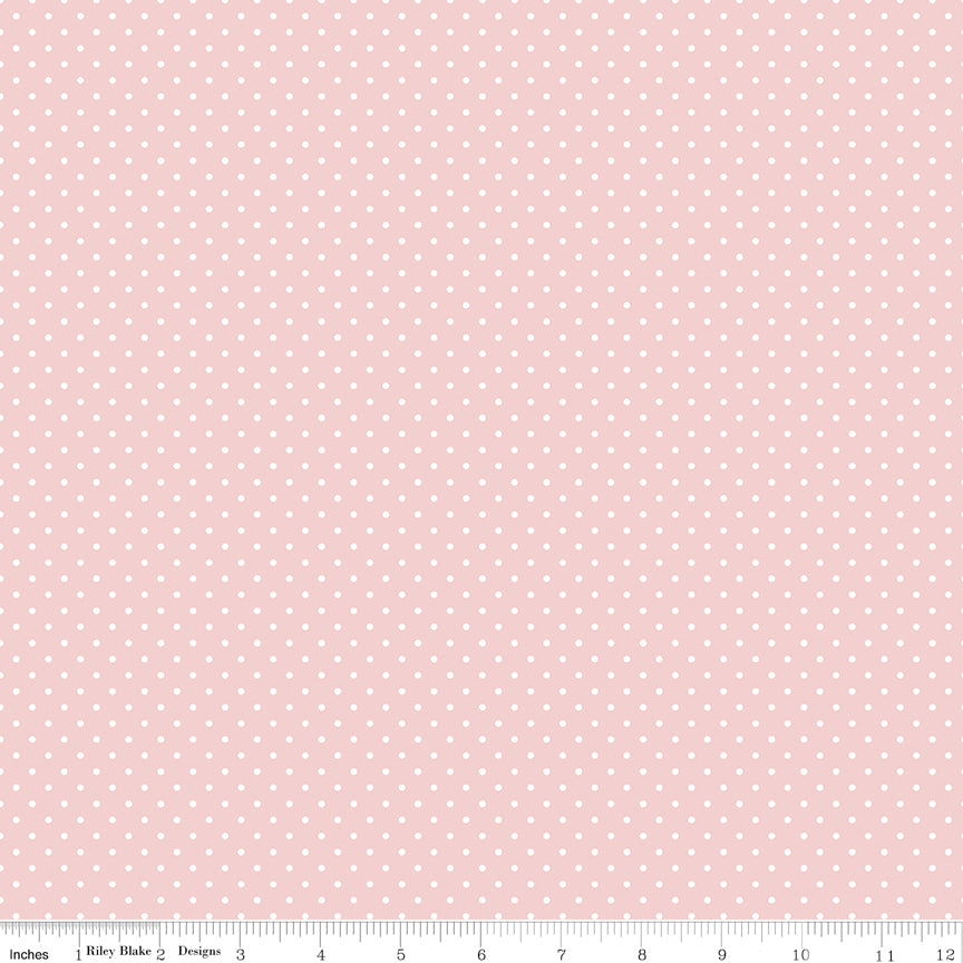 Swiss Dot | White Dots on Baby Pink by Riley Blake | C670-BABYPINK