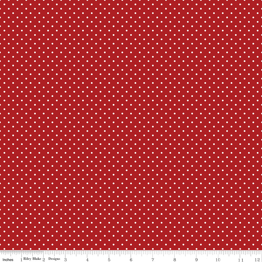 Swiss Dot | White Dots on Barn Red by Riley Blake | C670-BARNRED