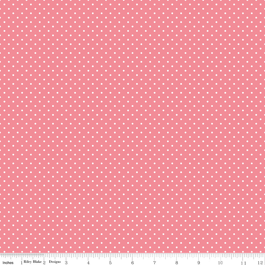 Swiss Dot | White Dots on Sugar Pink by Riley Blake | C670-SUGARPINK