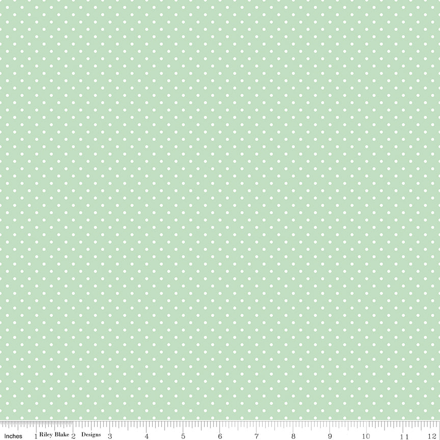 Swiss Dot | White Dots on Sweet Mint by Riley Blake | C670-SWEETMINT