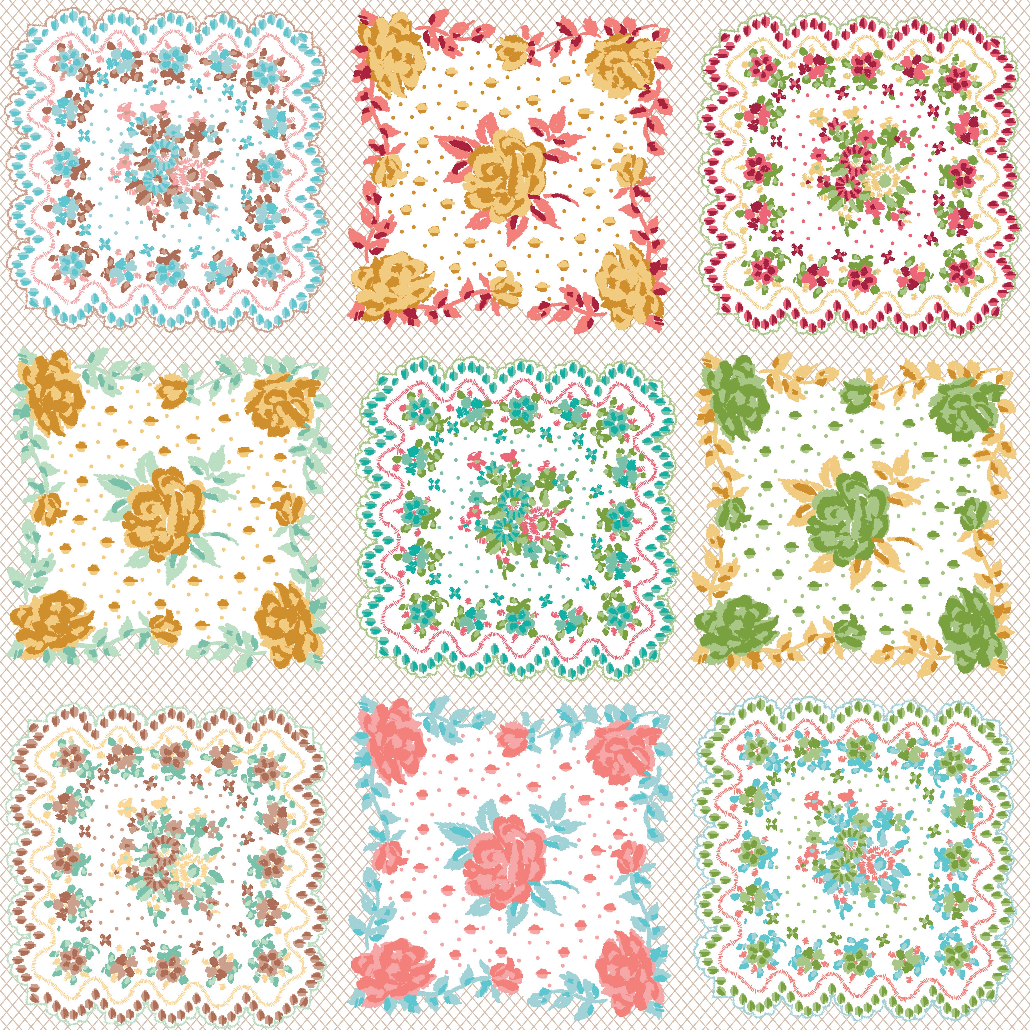 Granny Chic | 108" Quilt Backing - Handkerchief Multi by Lori Holt for Riley Blake | WB15575-MULTI