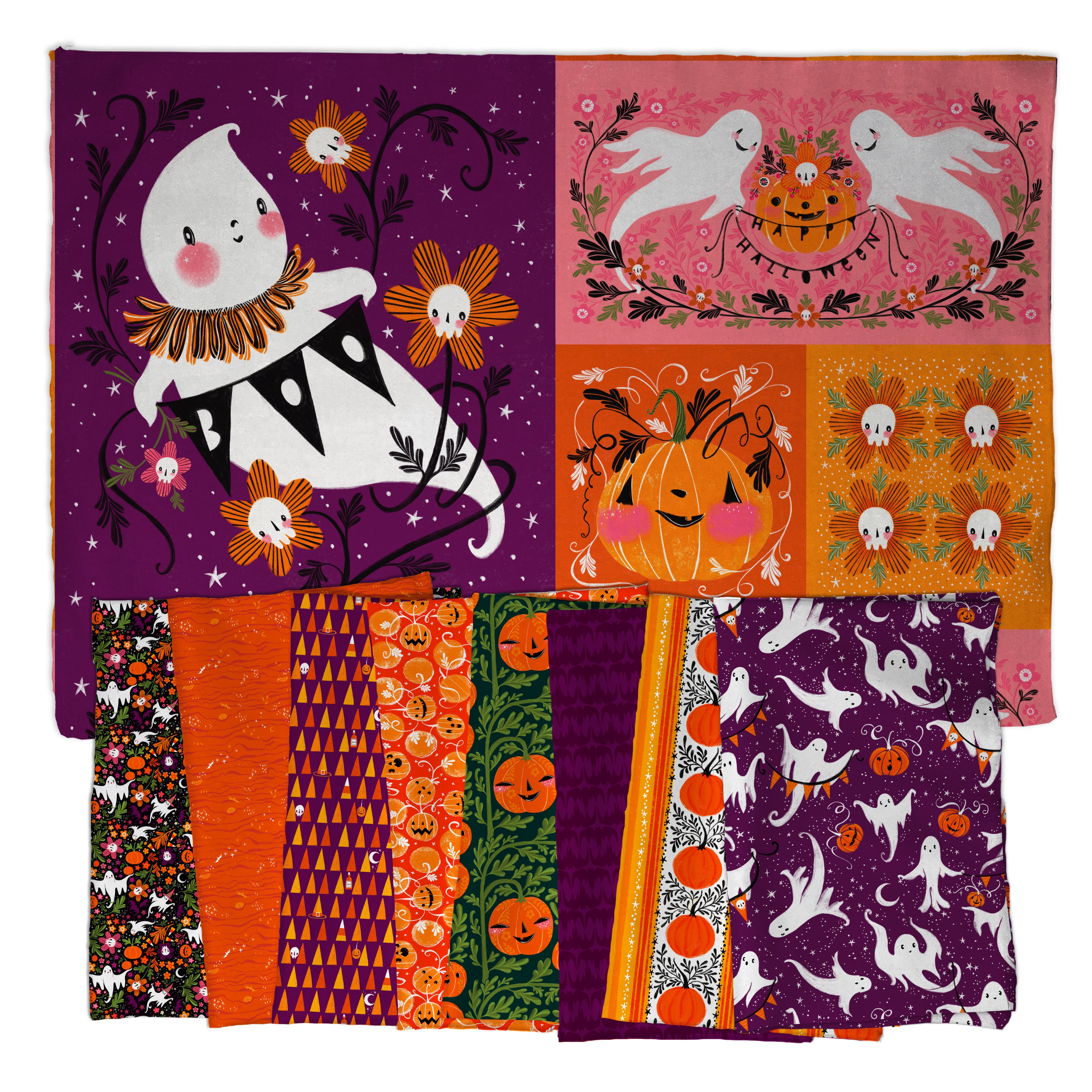 Ghostly Greetings | Batty Bats - Purple by Cori Dantini for Free Spirit