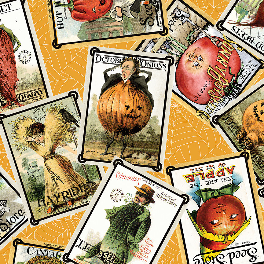 Pumpkin Patch | Seed Packs Toss Orange by J. Wecker Frisch for Riley Blake | CD14579-ORANGE