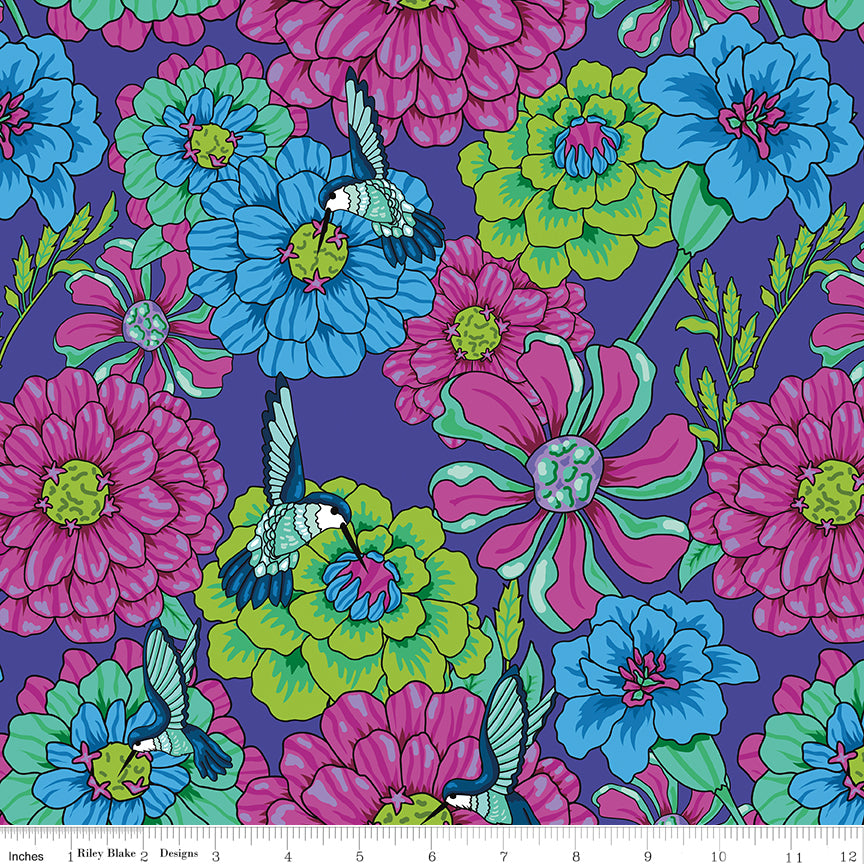 Botanic Blast | Main Purple by Sew Yeah Quilting for Riley Blake | CD15540-PURPLE