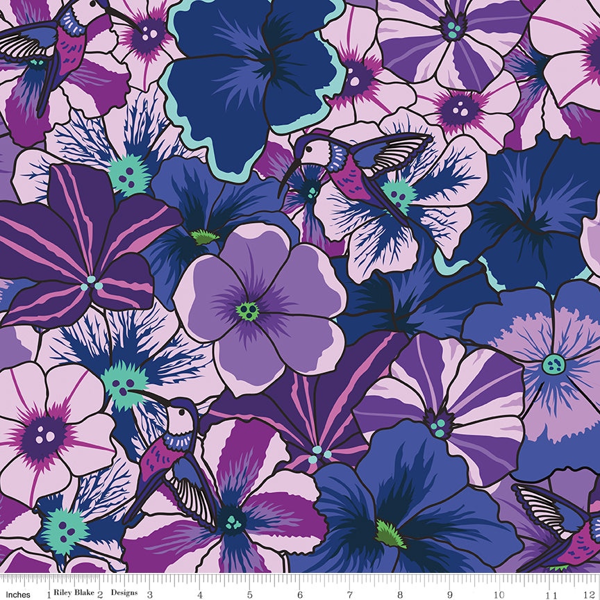 Botanic Blast | Pansies Purple by Sew Yeah Quilting for Riley Blake | CD15541-PURPLE