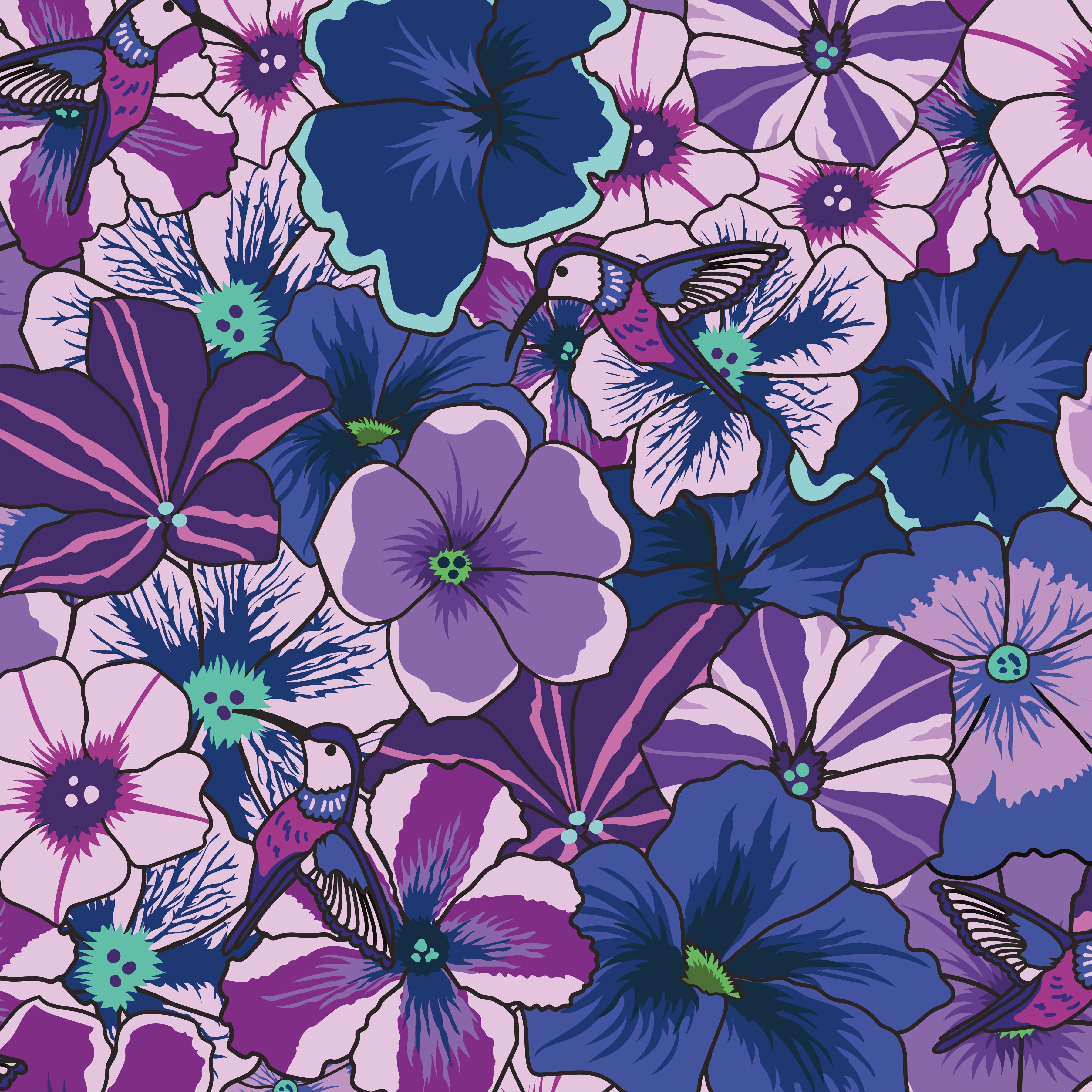 Botanic Blast | Pansies Purple by Sew Yeah Quilting for Riley Blake | CD15541-PURPLE