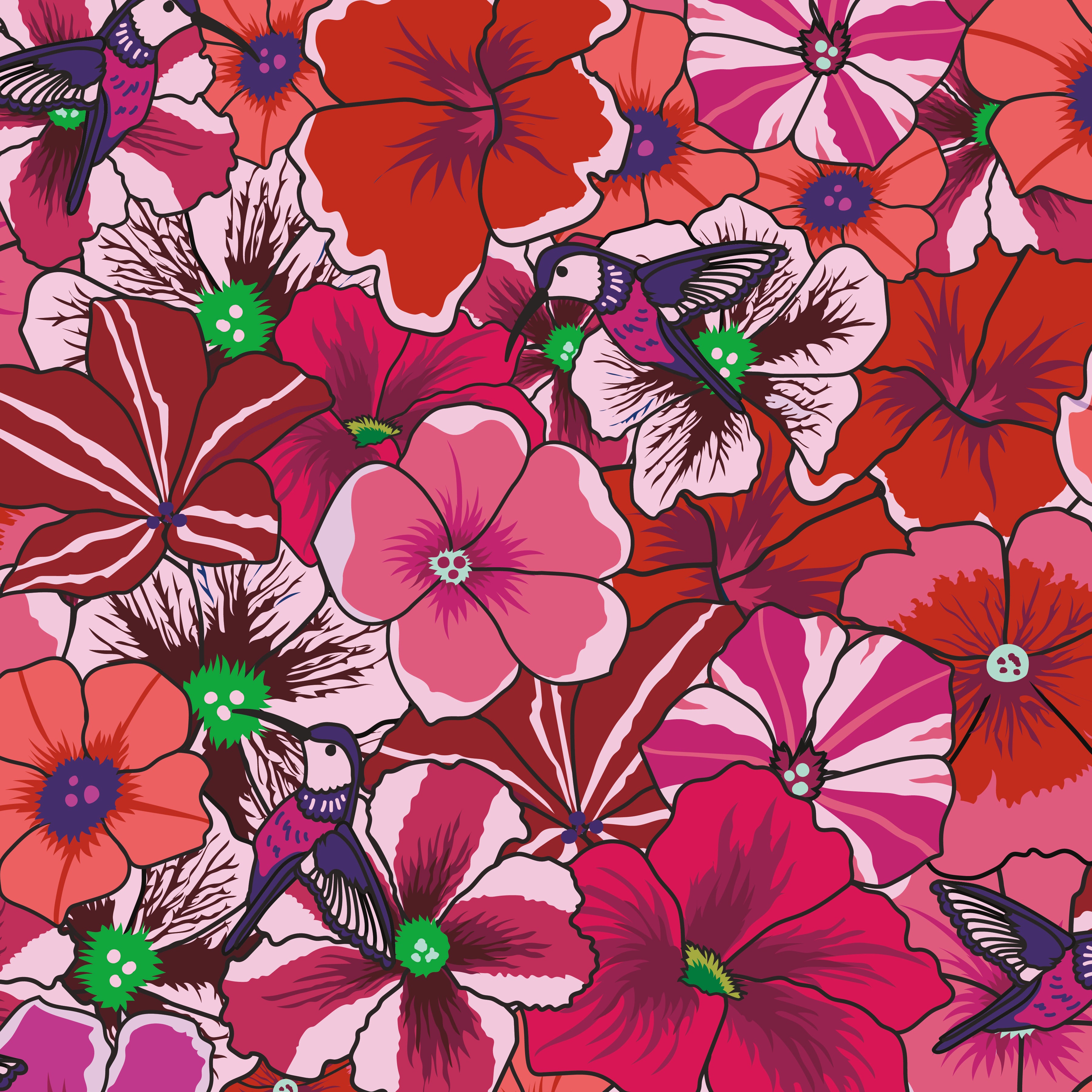 Botanic Blast | Pansies Red by Sew Yeah Quilting for Riley Blake | CD15541-RED