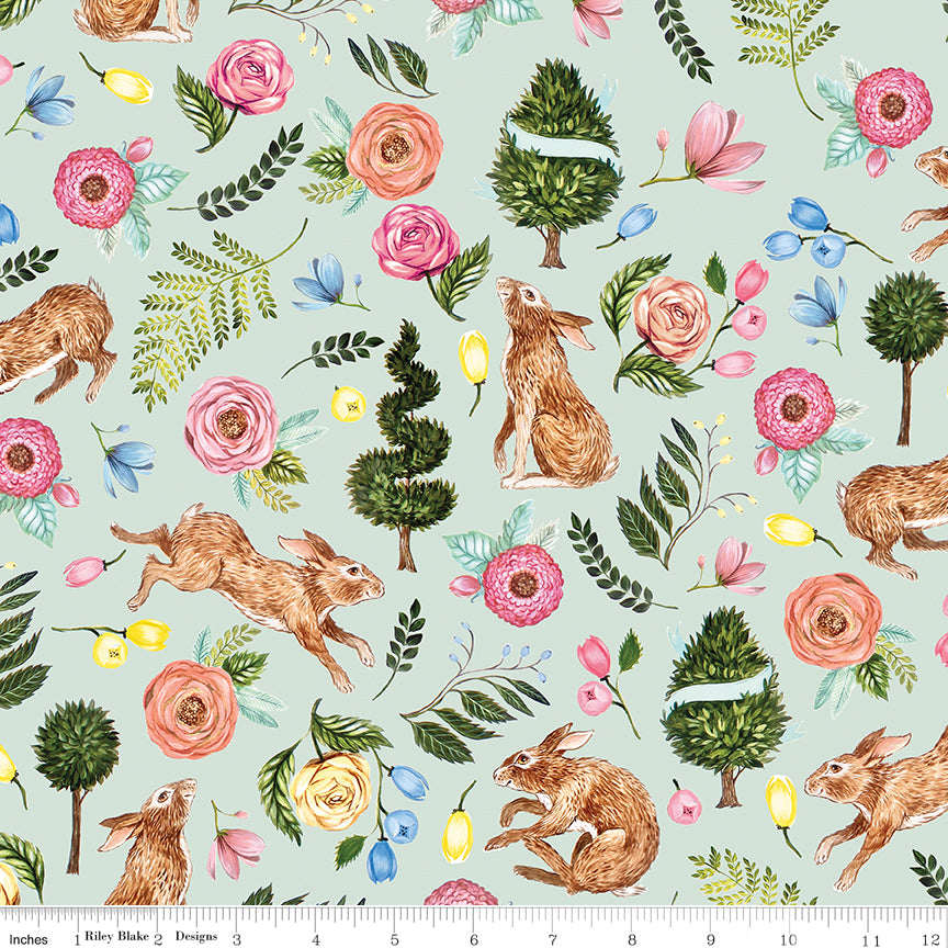 Sweet Spring | Main Seafoam by Hester & Cook for Riley Blake | CD15800-SEAFOAM