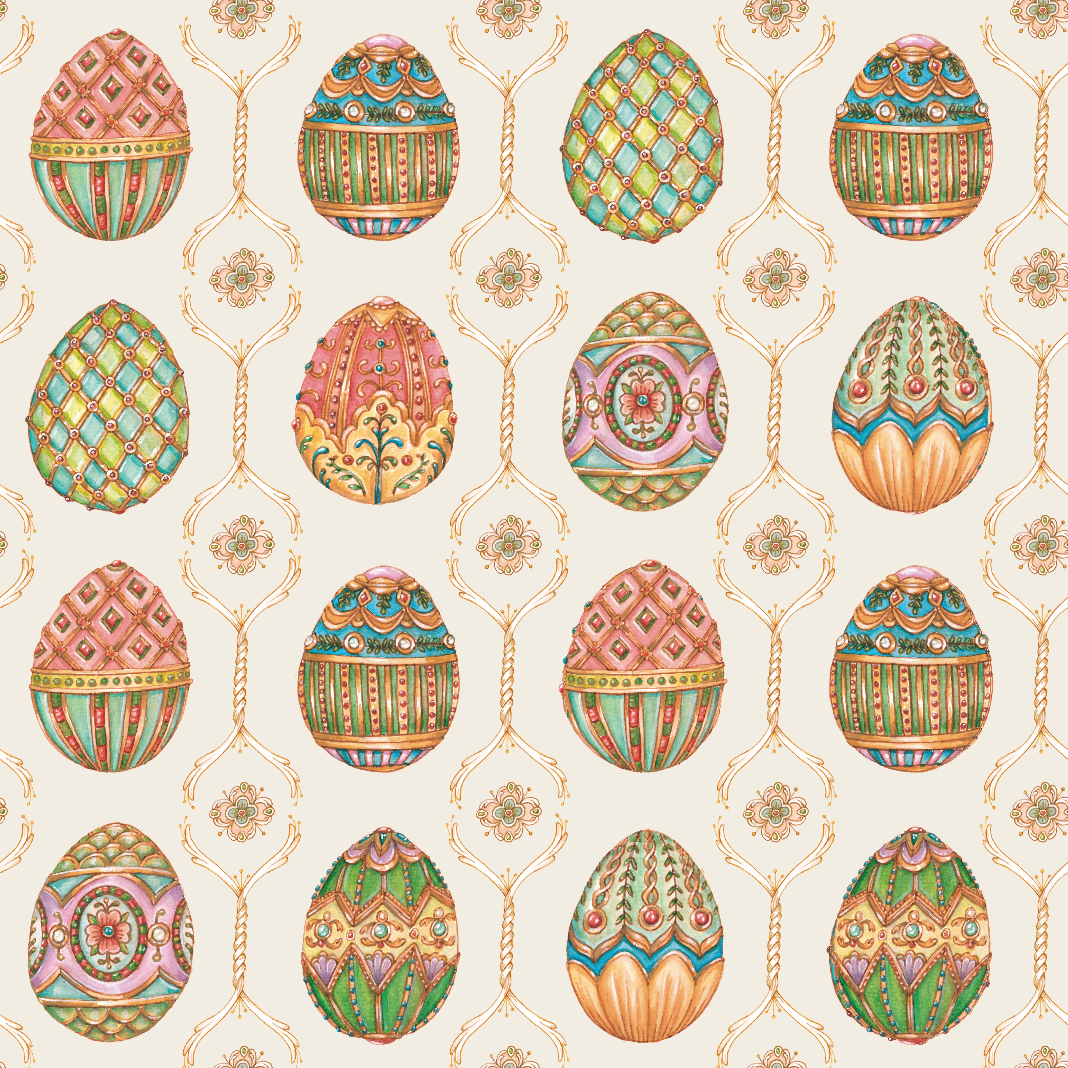 Sweet Spring | Easter Eggs Ivory by Hester & Cook for Riley Blake | CD15801-IVORY