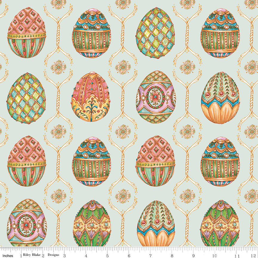 Sweet Spring | Easter Eggs Seafoam by Hester & Cook for Riley Blake | CD15801-SEAFOAM