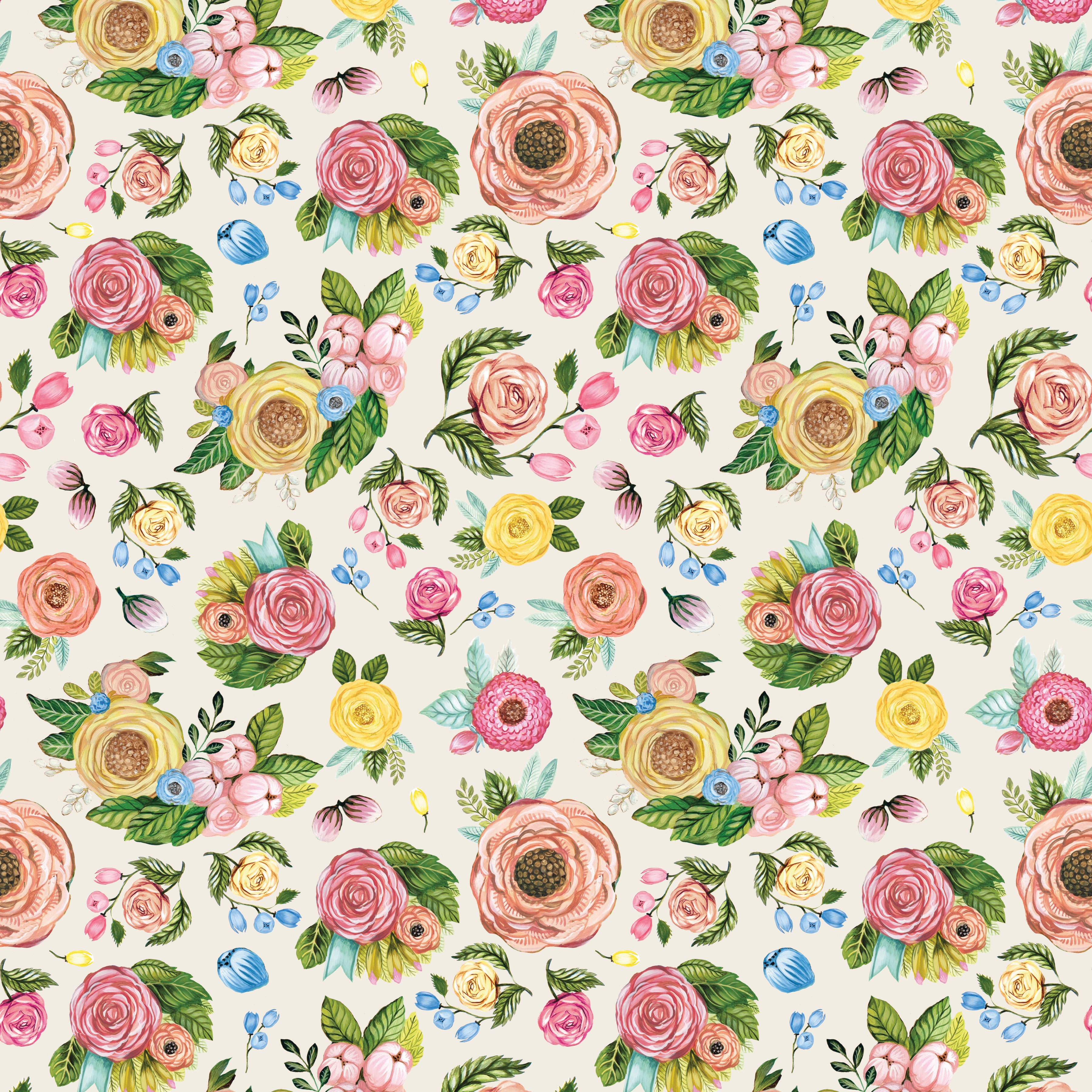 Sweet Spring | Floral Ivory by Hester & Cook for Riley Blake | CD15802-IVORY