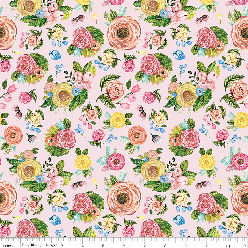 Sweet Spring | Floral Pink by Hester & Cook for Riley Blake | CD15802-PINK