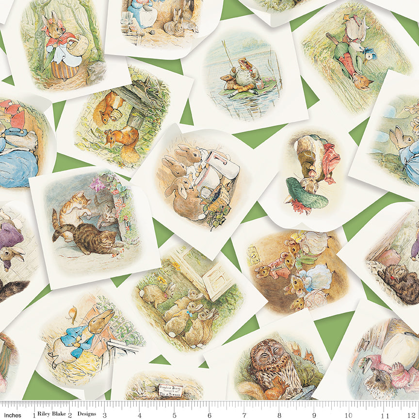 Peter Rabbit & Friends | Main Green by Beatrix Potter for Riley Blake | CD15860-GREEN