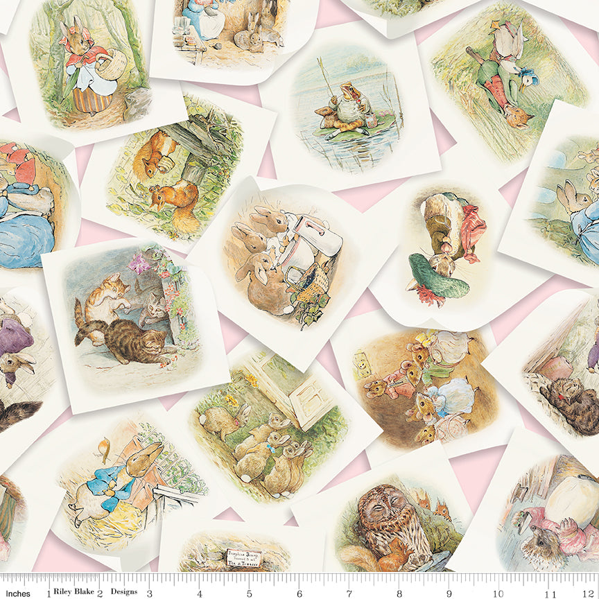 Peter Rabbit & Friends | Main Pink by Beatrix Potter for Riley Blake | CD15860-PINK