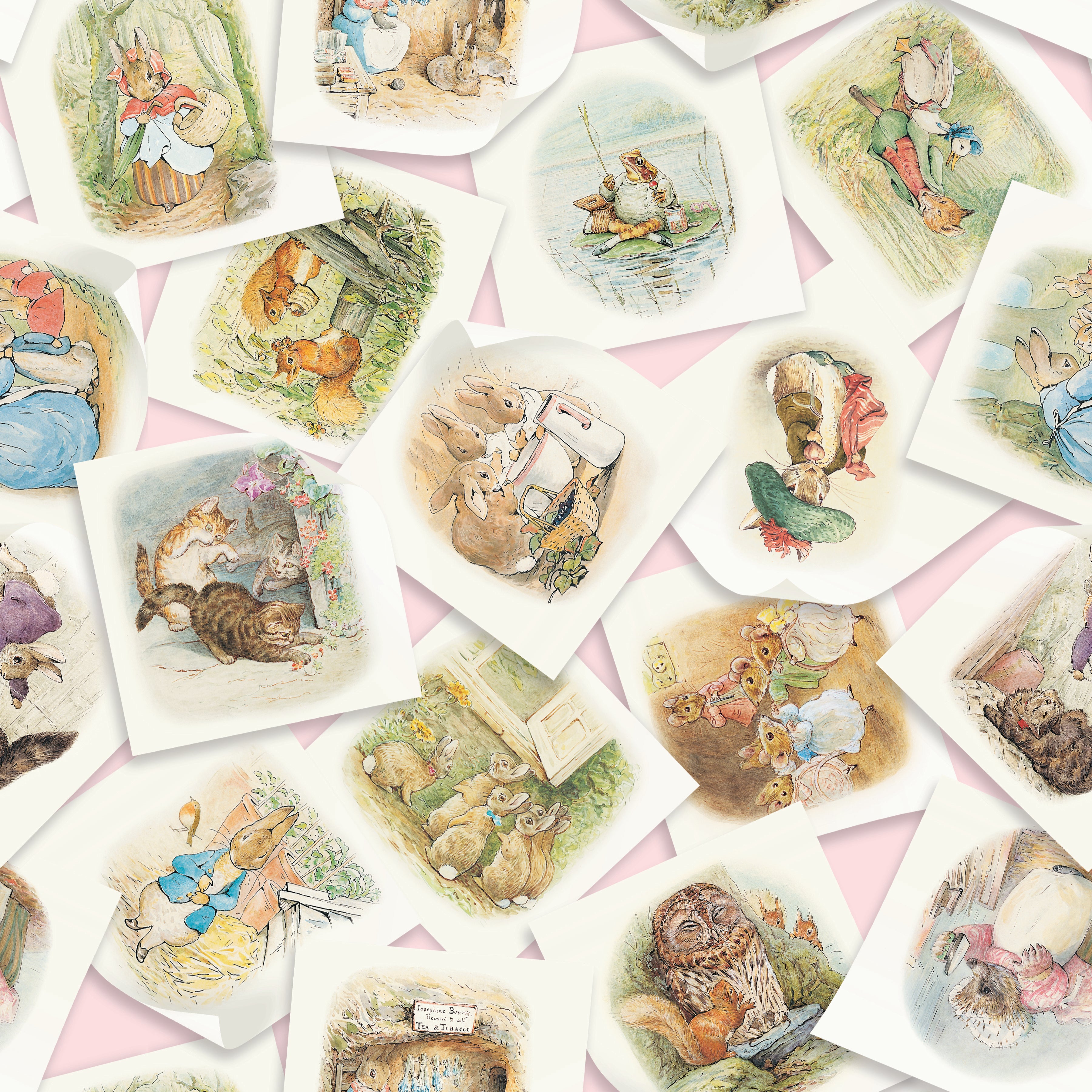 Peter Rabbit & Friends | Main Pink by Beatrix Potter for Riley Blake | CD15860-PINK