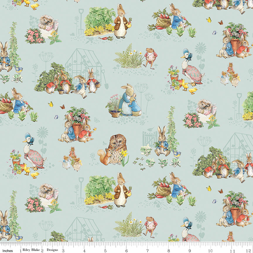 Peter Rabbit & Friends | Characters Blue by Beatrix Potter for Riley Blake | CD15861-BLUE