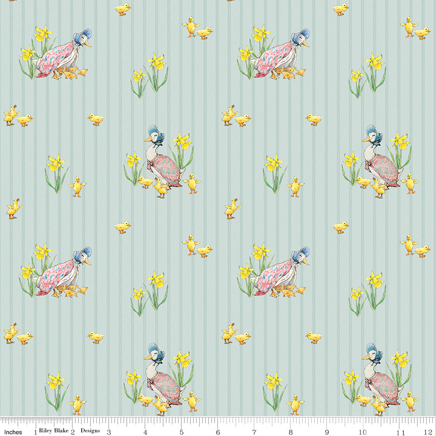 Peter Rabbit & Friends | Duck Stripe Blue by Beatrix Potter for Riley Blake | CD15862-BLUE