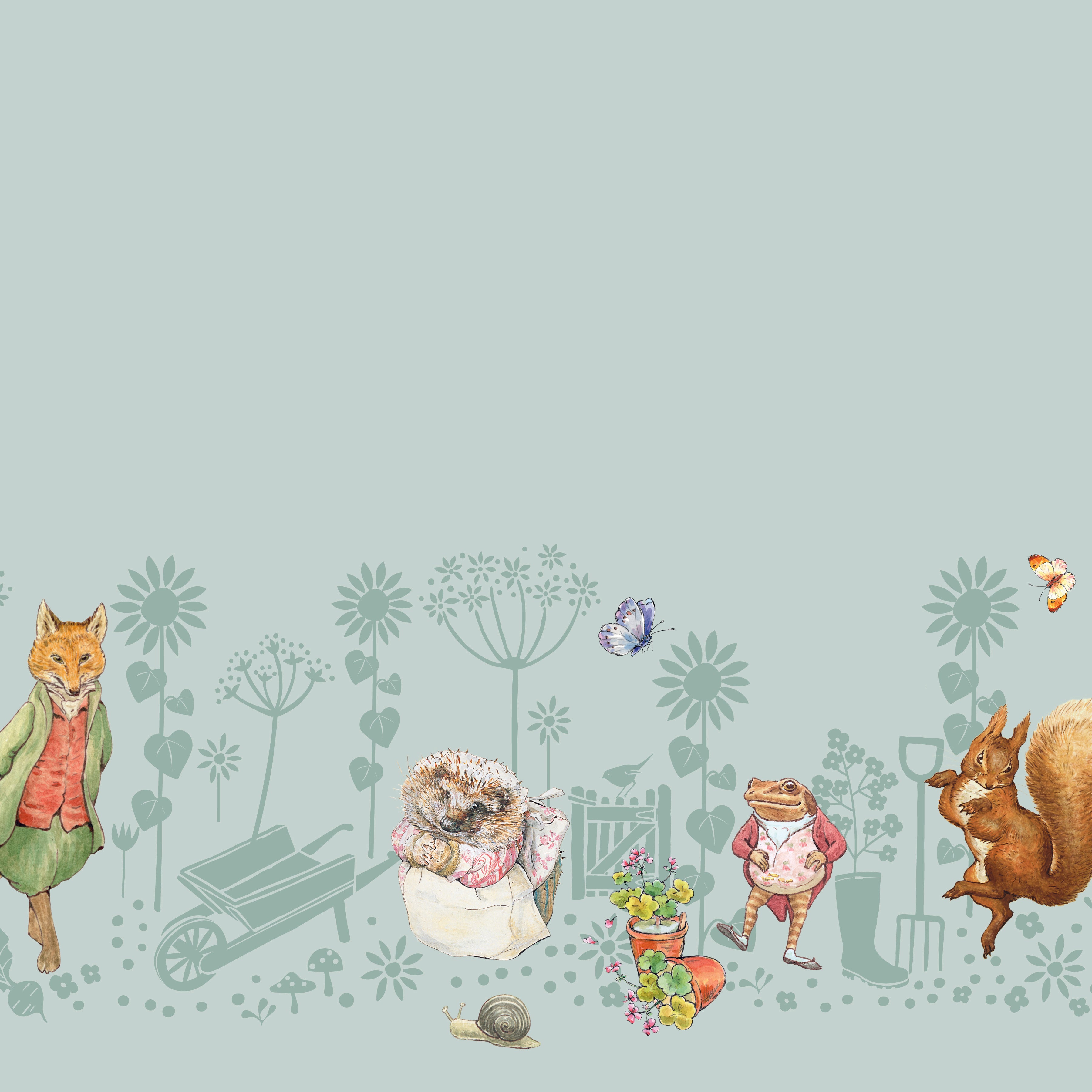 Peter Rabbit & Friends | Border Print Blue by Beatrix Potter for Riley Blake | CD15867-BLUE