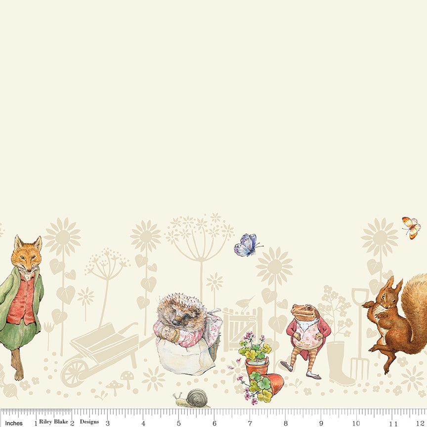 Peter Rabbit & Friends | Border Print Cloud by Beatrix Potter for Riley Blake | CD15867-CLOUD