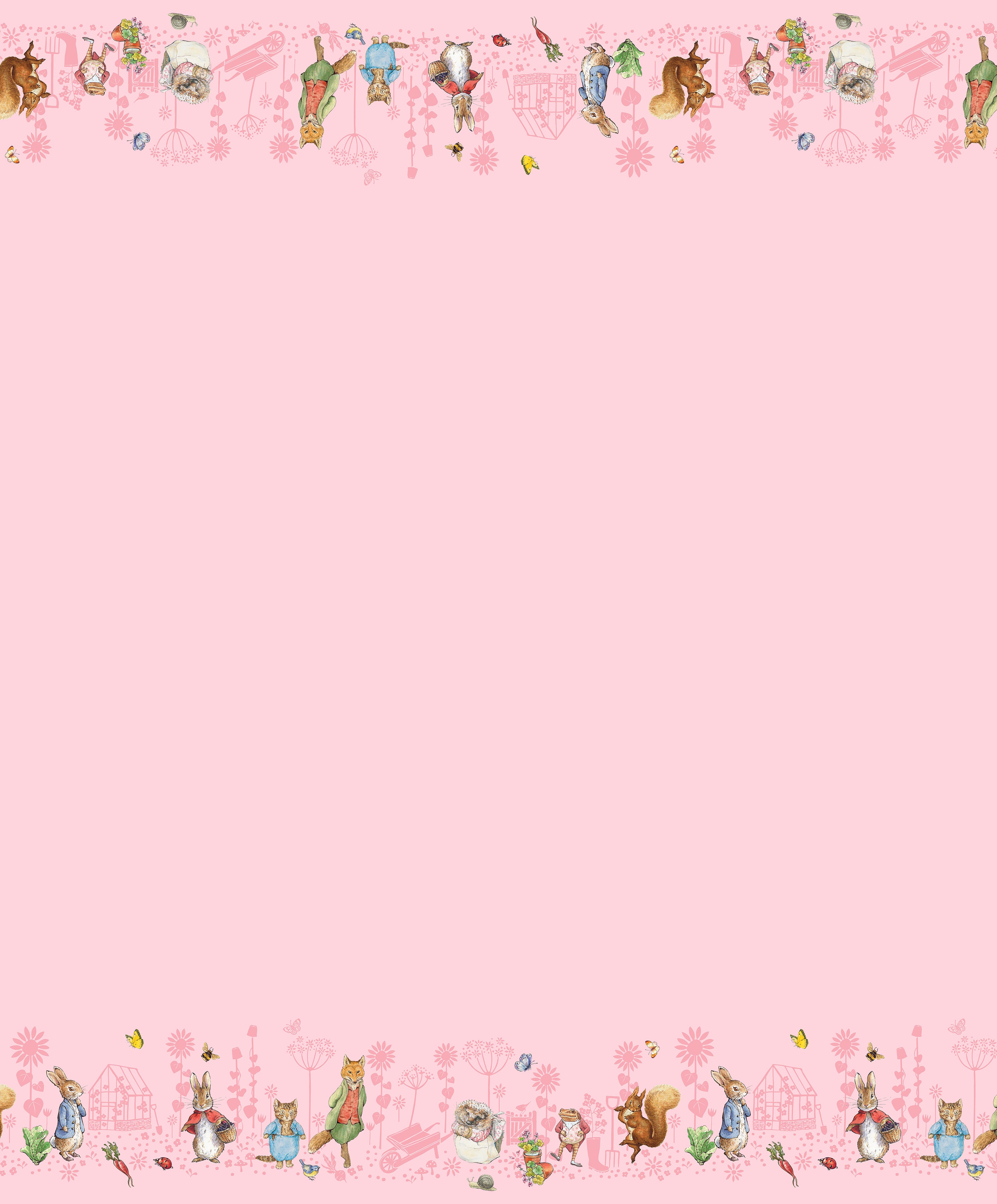 Peter Rabbit & Friends | Border Print Pink by Beatrix Potter for Riley Blake | CD15867-PINK