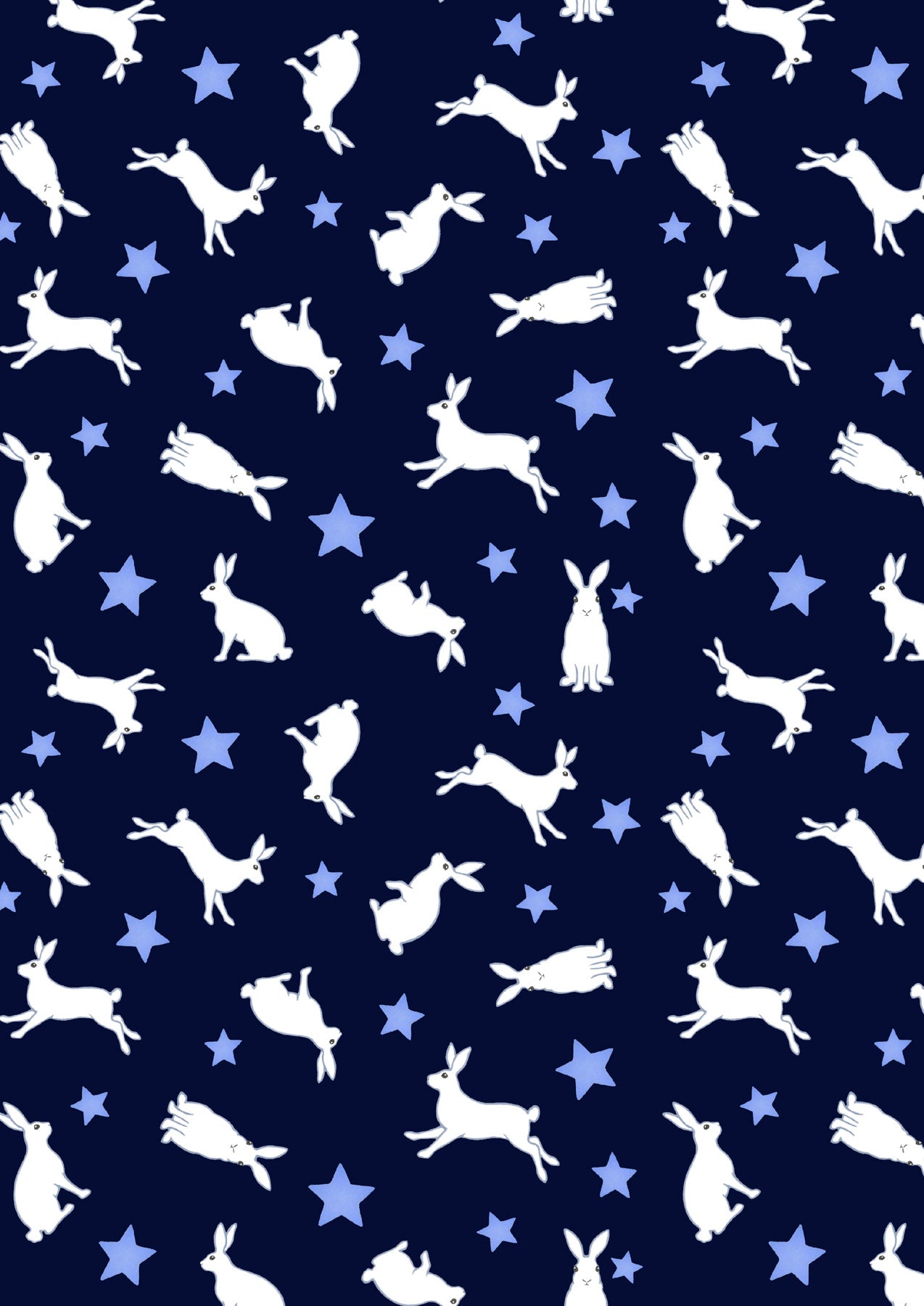 Tomtens Forest Friends | Hares on Dark Navy by Eva Melhuish for Lewis & Irene | CE38.2