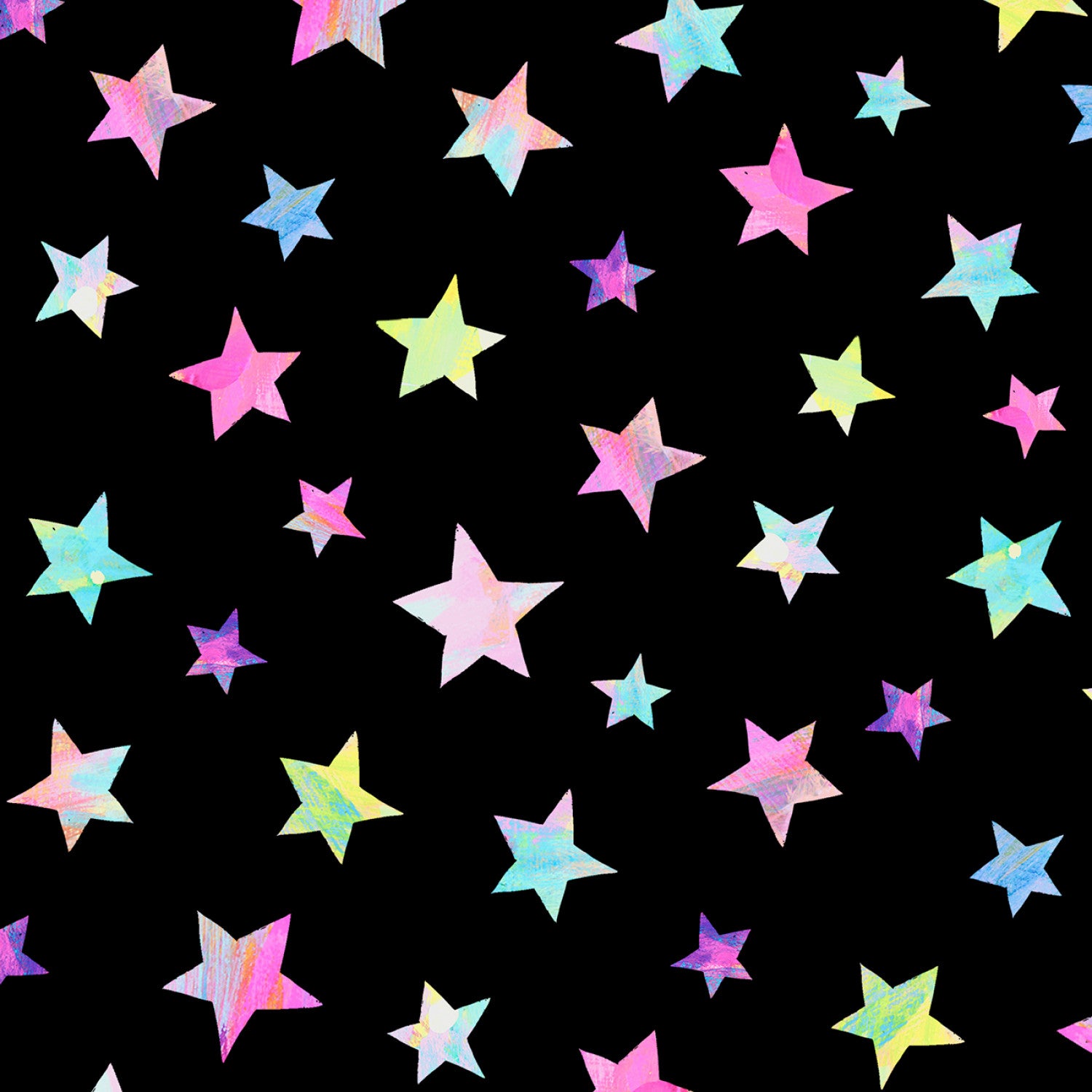 Crazy Kitties | Tossed Stars - Black by Jeremiah Ketner for P&B Textiles | CKIT05610-K