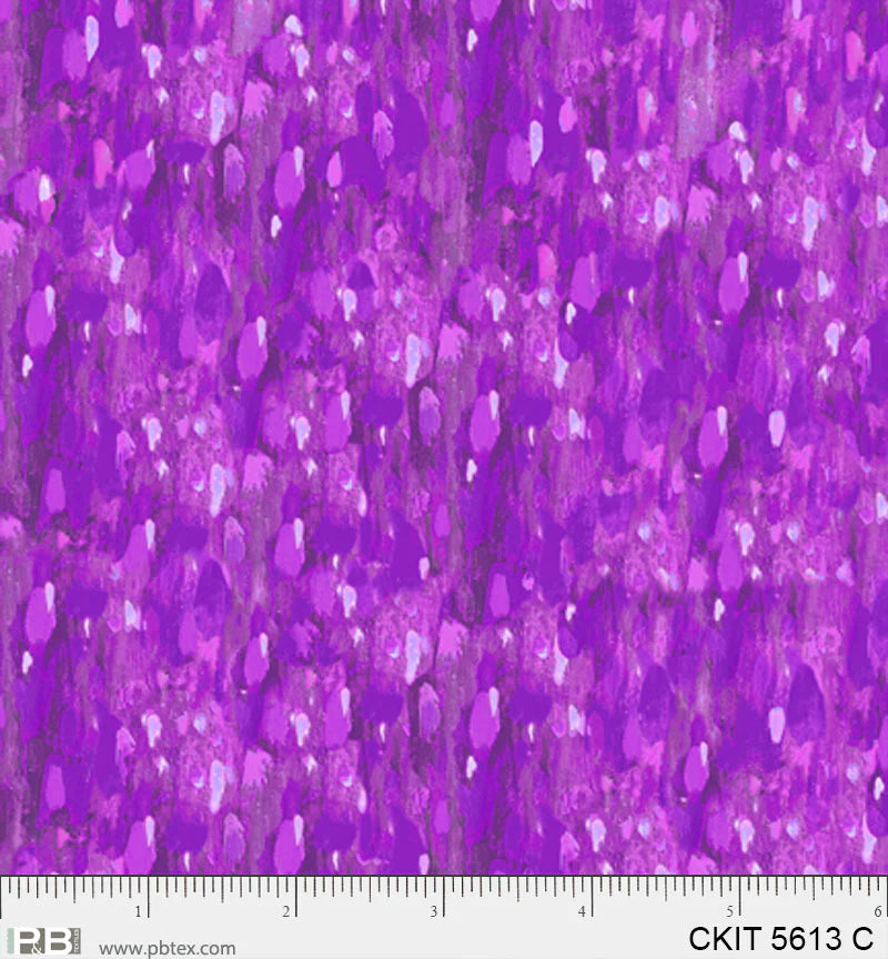 Crazy Kitties | Painted Texture - Purple by Jeremiah Ketner for P&B Textiles | CKIT05613-C