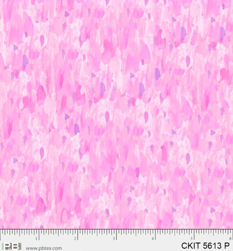 Crazy Kitties | Painted Texture - Pink by Jeremiah Ketner for P&B Textiles | CKIT05613-P