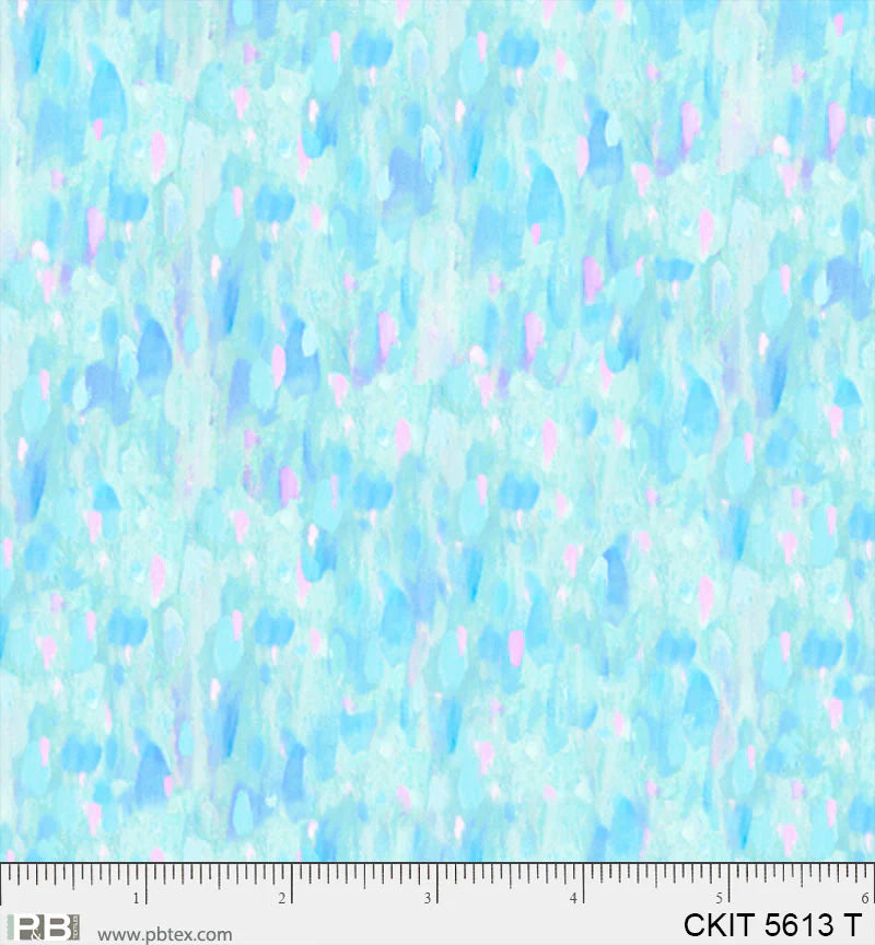 Crazy Kitties | Painted Texture - Turquoise by Jeremiah Ketner for P&B Textiles | CKIT05613-T