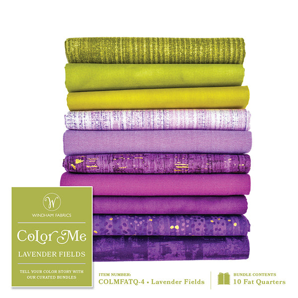 Color Me - Lavender Fields Fat Quarter Bundle by Windham (10pcs)