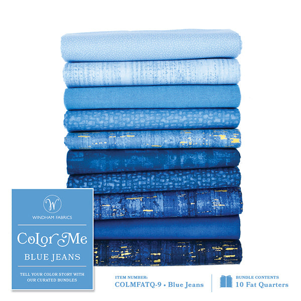 Color Me - Blue Jeans Fat Quarter Bundle by Windham (10pcs)