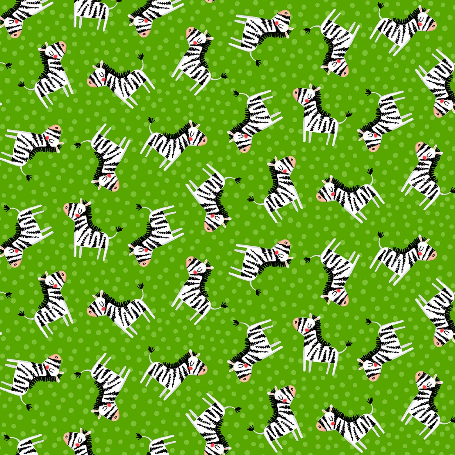 Jungle Explorers | Zingy Zebras Green by Michael Miller Fabrics