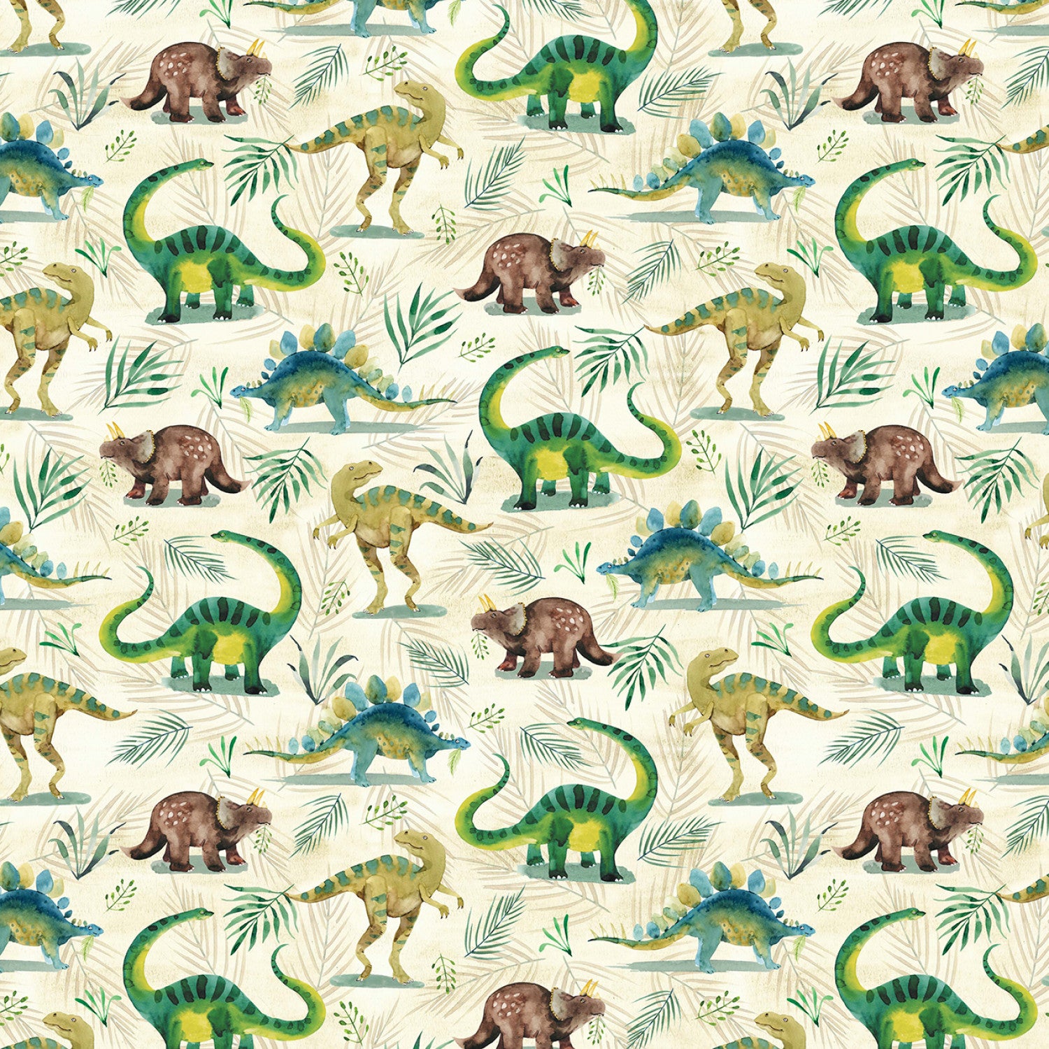 Wild One | Roaming Dino Cream by Michael Miller Fabrics | DCX11856-CREM