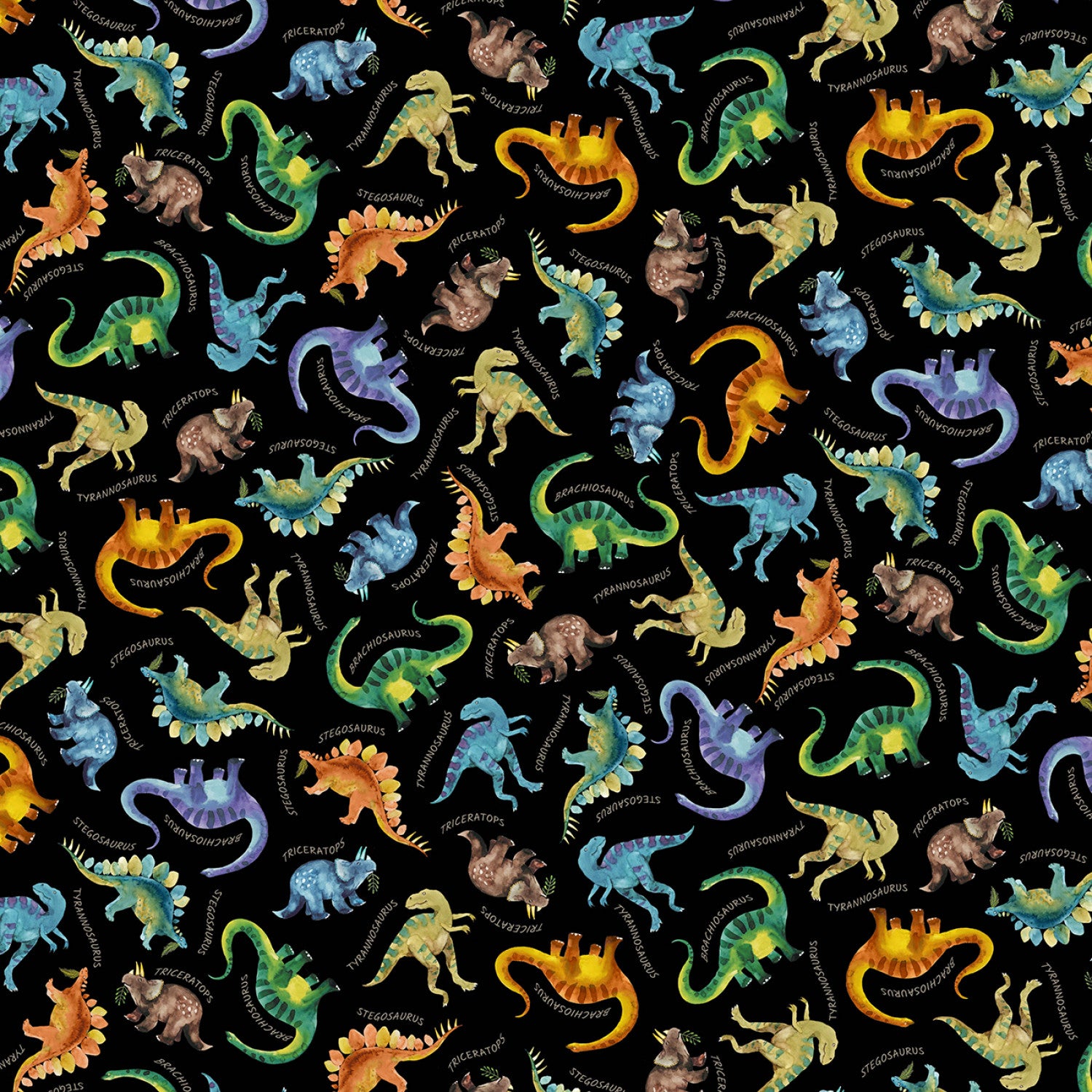 Wild One | Dino and Friends Black by Michael Miller Fabrics | DCX11857-BLAC