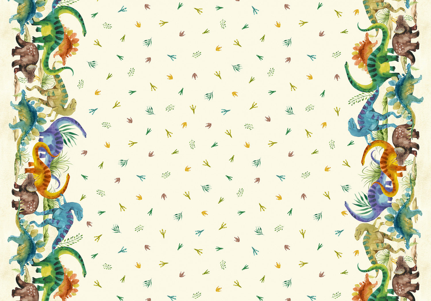 Wild One | Dino Kingdom Border Cream by Michael Miller Fabrics | DCX11863-CREM