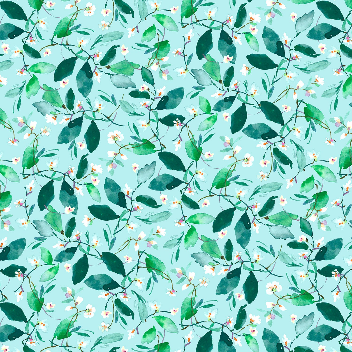 Flower Lake | Aqua Winding Flower by Lake - Michael Miller Fabrics | DCX11895-AQUA