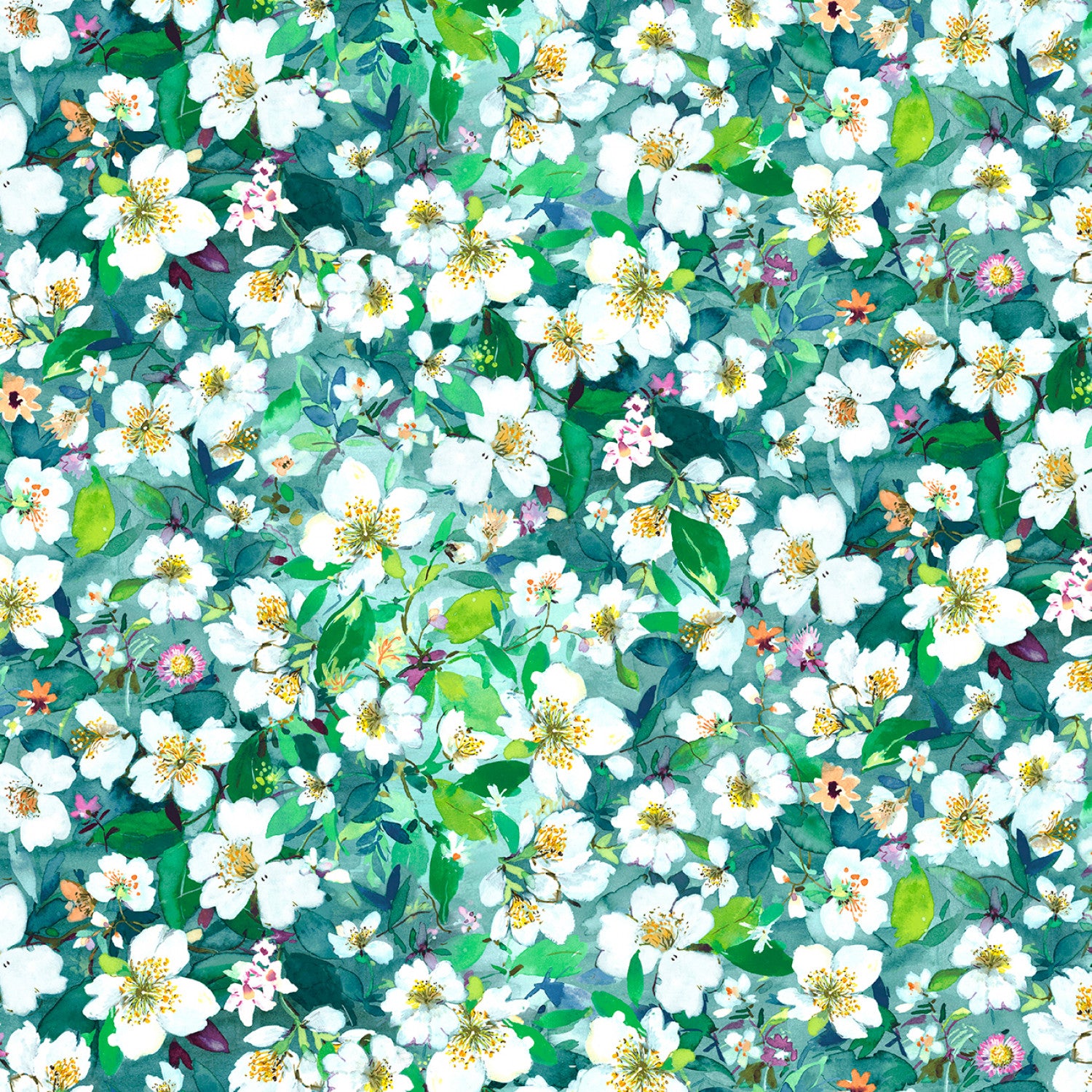 Flower Lake | Green Lake Flower by Lake - Michael Miller Fabrics | DCX11896-GREE