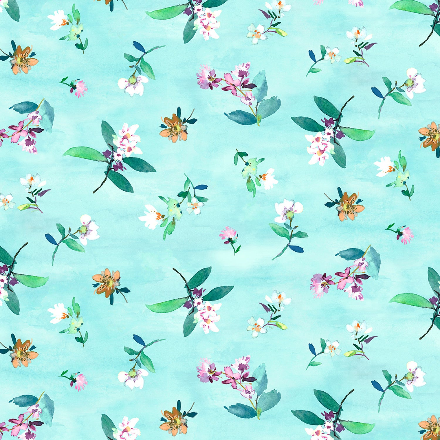 Flower Lake | Aqua Flower by Lake by Michael Miller Fabrics | DCX11898-AQUA