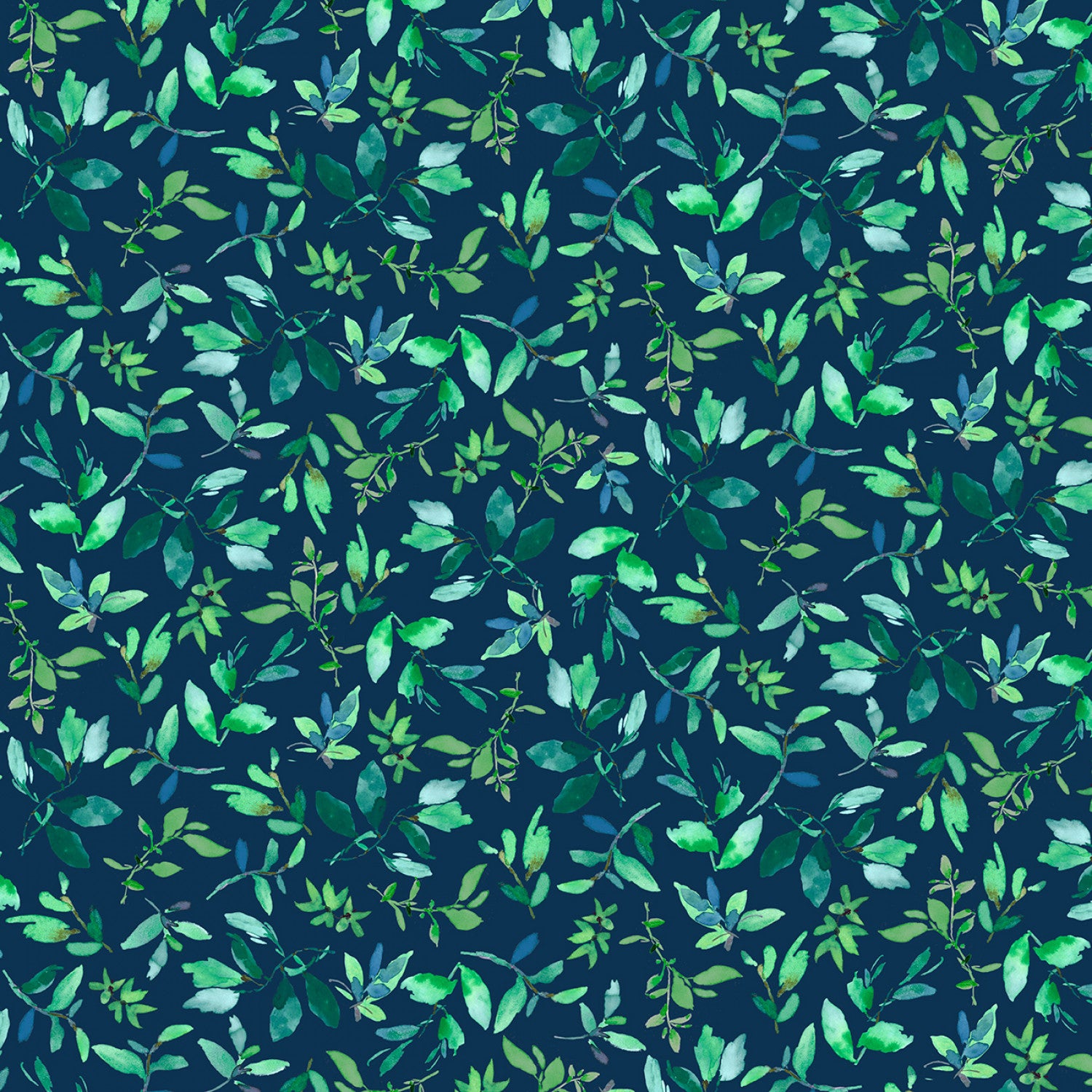 Flower Lake | Midnight Lake Leaves by Michael Miller Fabrics | DCX11899-MIDN