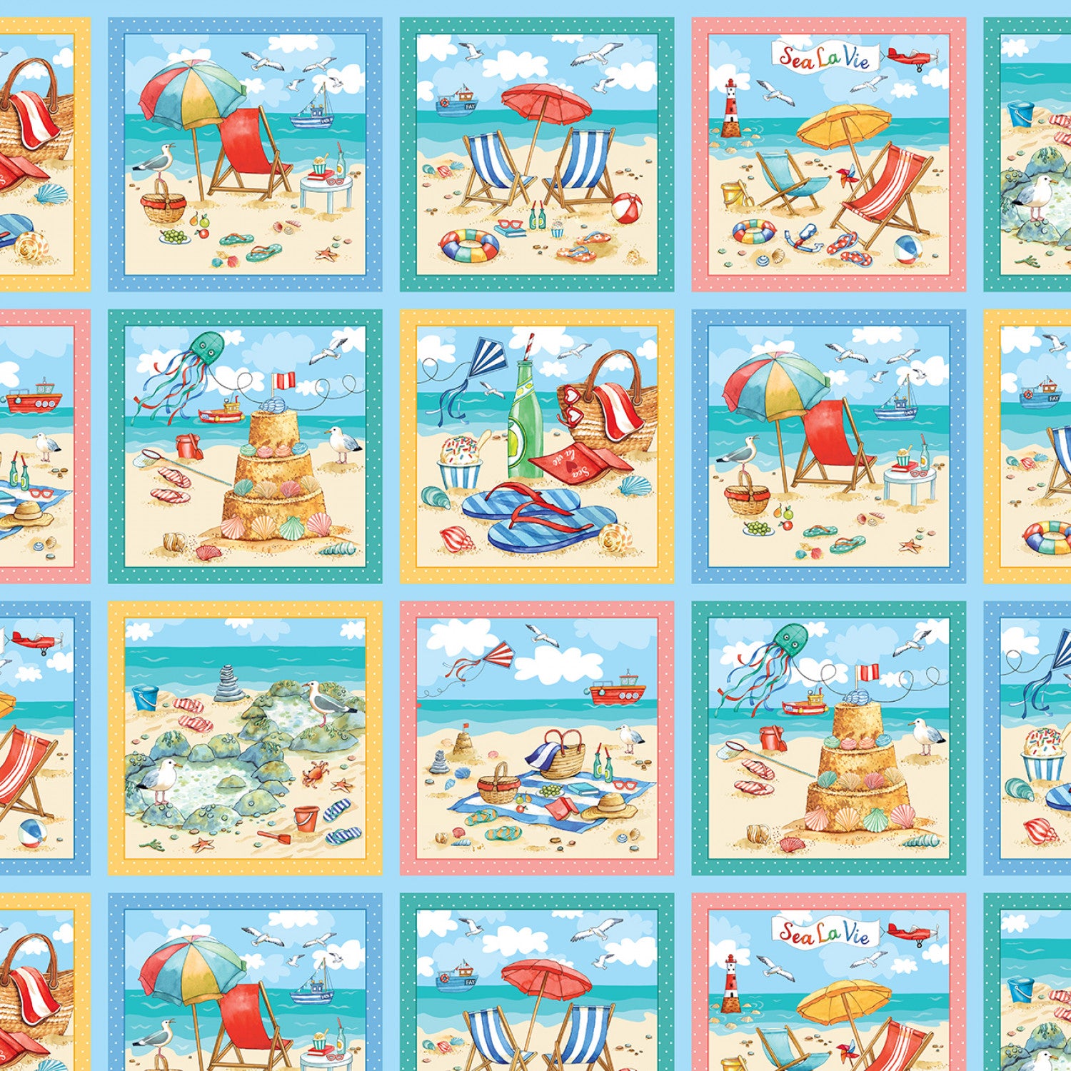 Sea La Vie | Get Sandy Multi by Louise Nisbet for Michael Miller | DDC11800-MULT