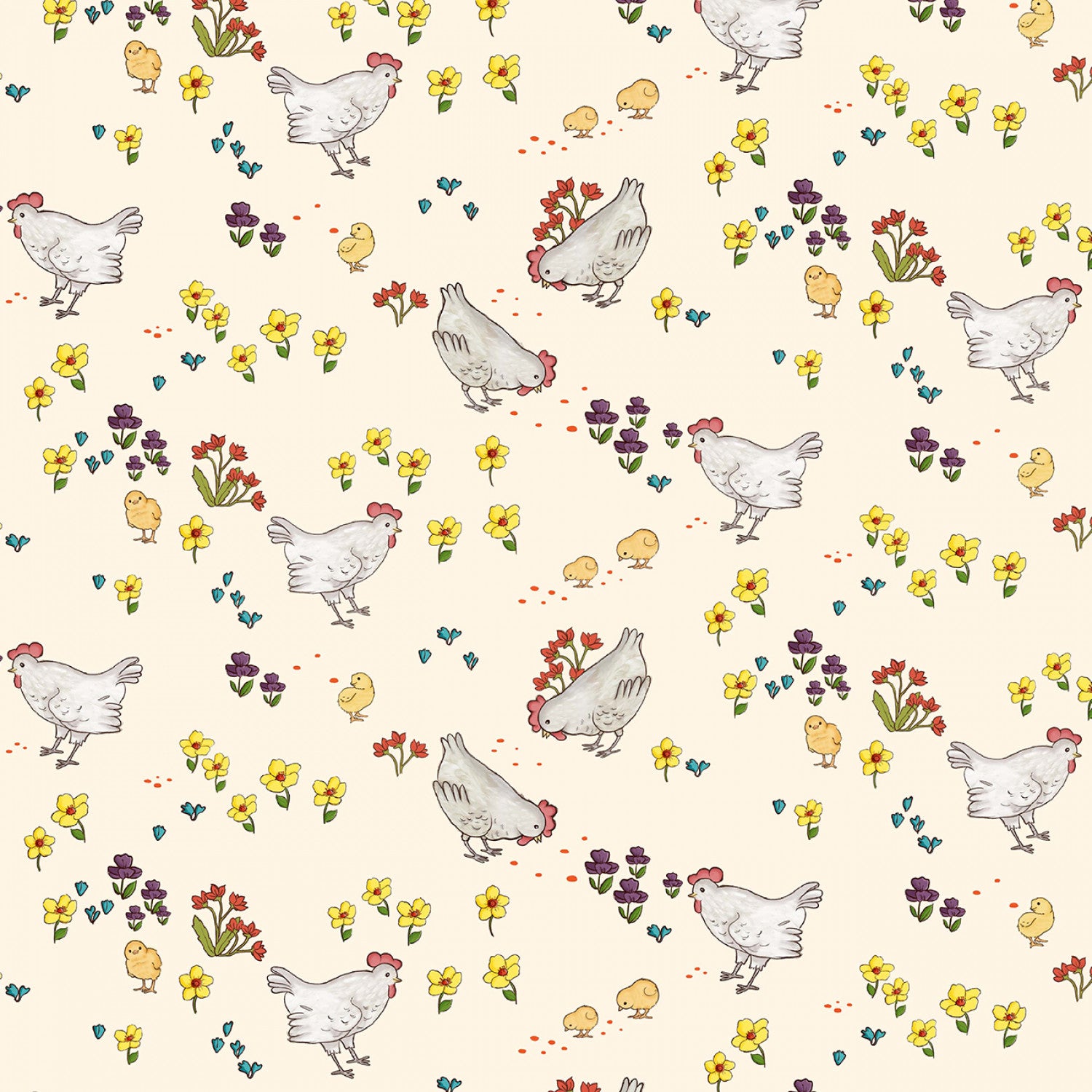 Farm Days | Chicken Farm - Cream by Belle & Boo for Michael Miller | DDC11878-CREM