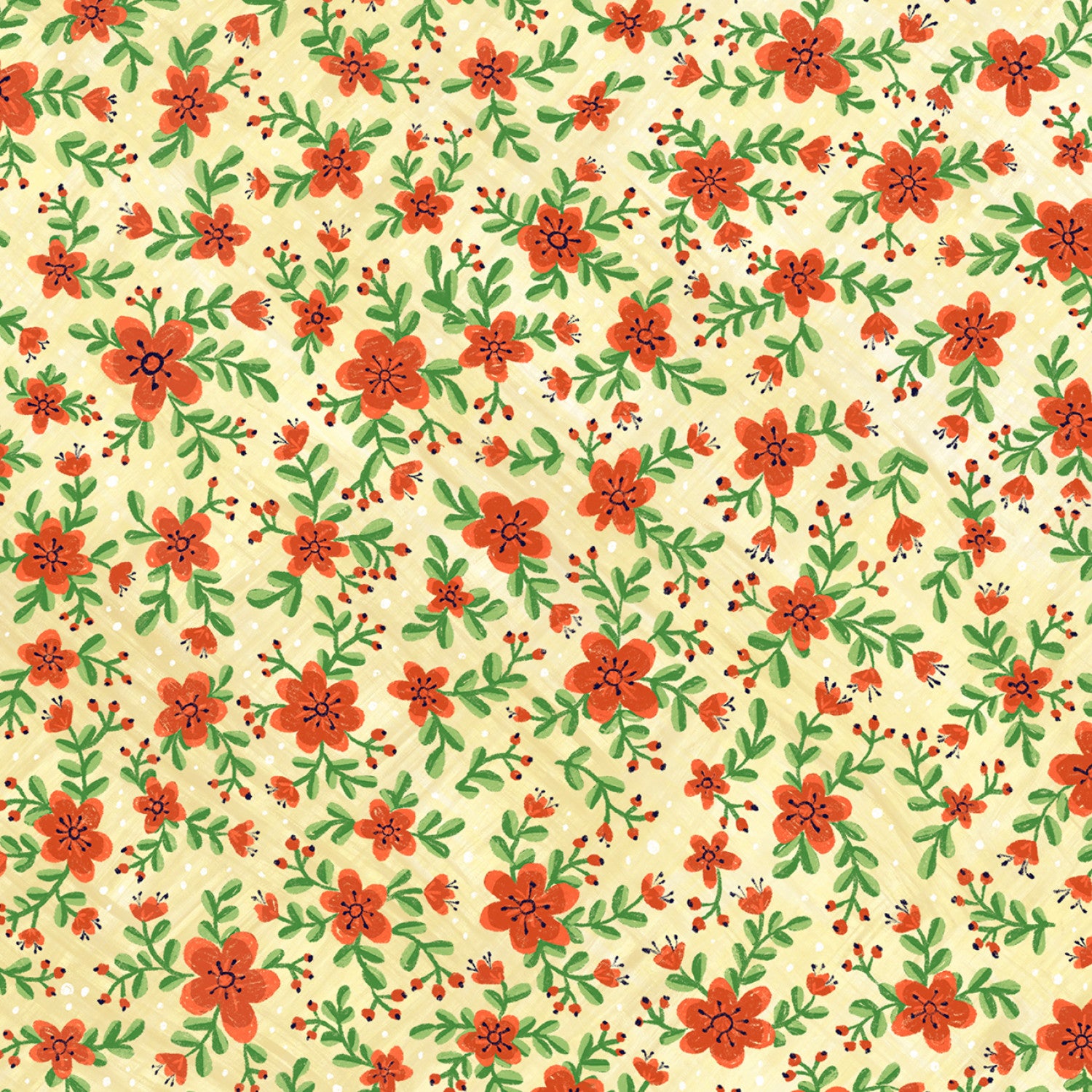 Darling Ducklings | Allover Floral Red by Raquel Maciel for P&B Textiles | DDUC05499-ER