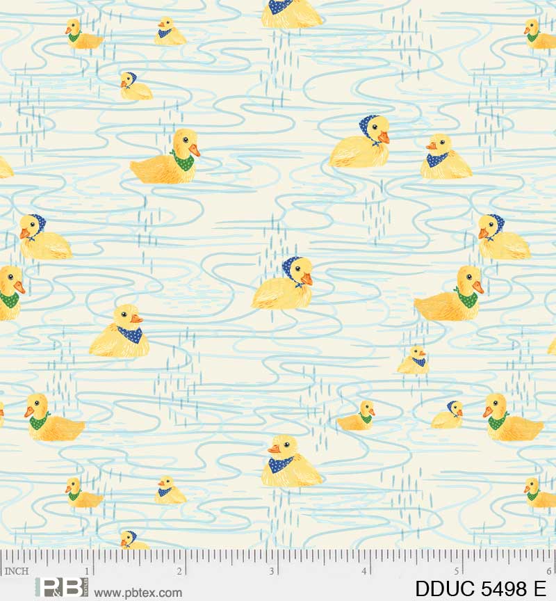 Darling Ducklings | Ducklings Swimming Ecru by Raquel Maciel for P&B Textiles | DDUC05498-E