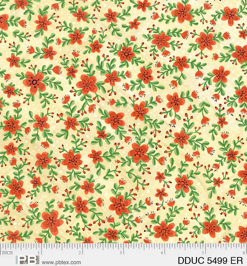 Darling Ducklings | Allover Floral Red by Raquel Maciel for P&B Textiles | DDUC05499-ER