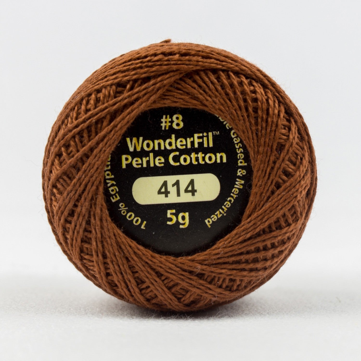 Eleganza #8 Perle Cotton by WonderFil | EL5G-414 Saddle Brown | 5 grams