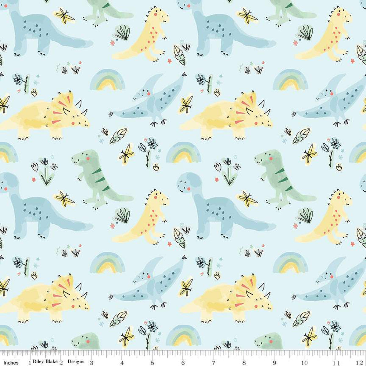 Flannel Dinosaurs Sky from Riley Blake Designs