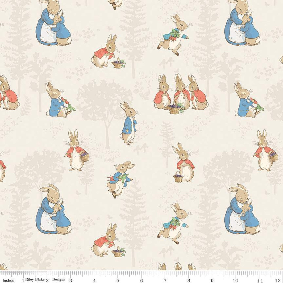 The Tale of Peter Rabbit Flannel | Main Cream F15316-CREAM by Beatrix Potter for Riley Blake | 100% Cotton Flannel