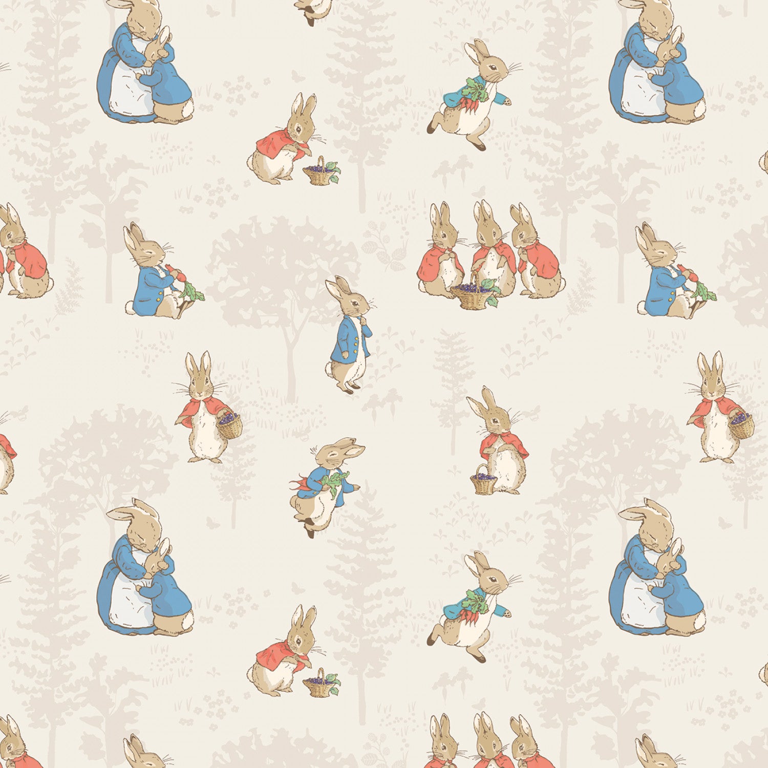 The Tale of Peter Rabbit Flannel | Main Cream F15316-CREAM by Beatrix Potter for Riley Blake | 100% Cotton Flannel