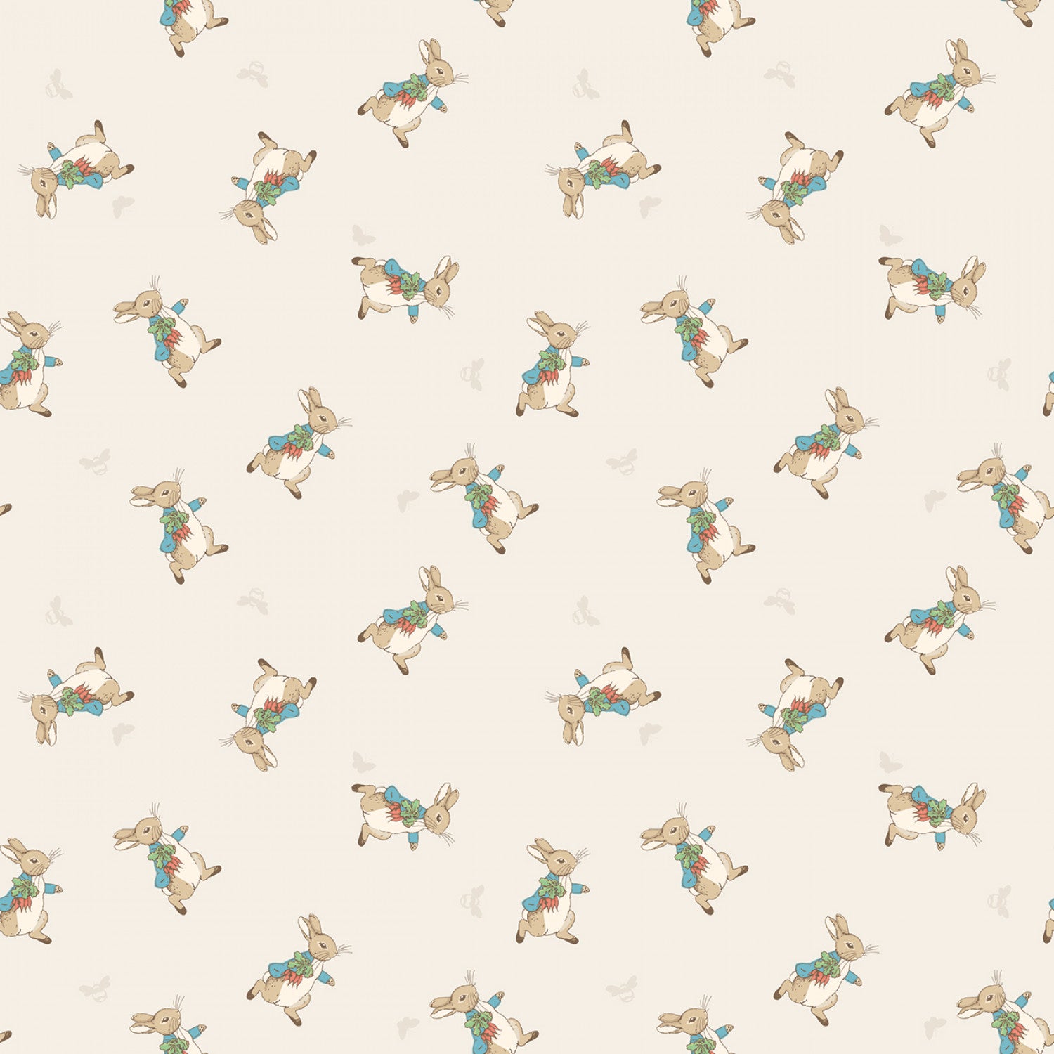 The Tale of Peter Rabbit Flannel | Peter Toss Cream F15317-CREAM by Beatrix Potter for Riley Blake | 100% Cotton Flannel