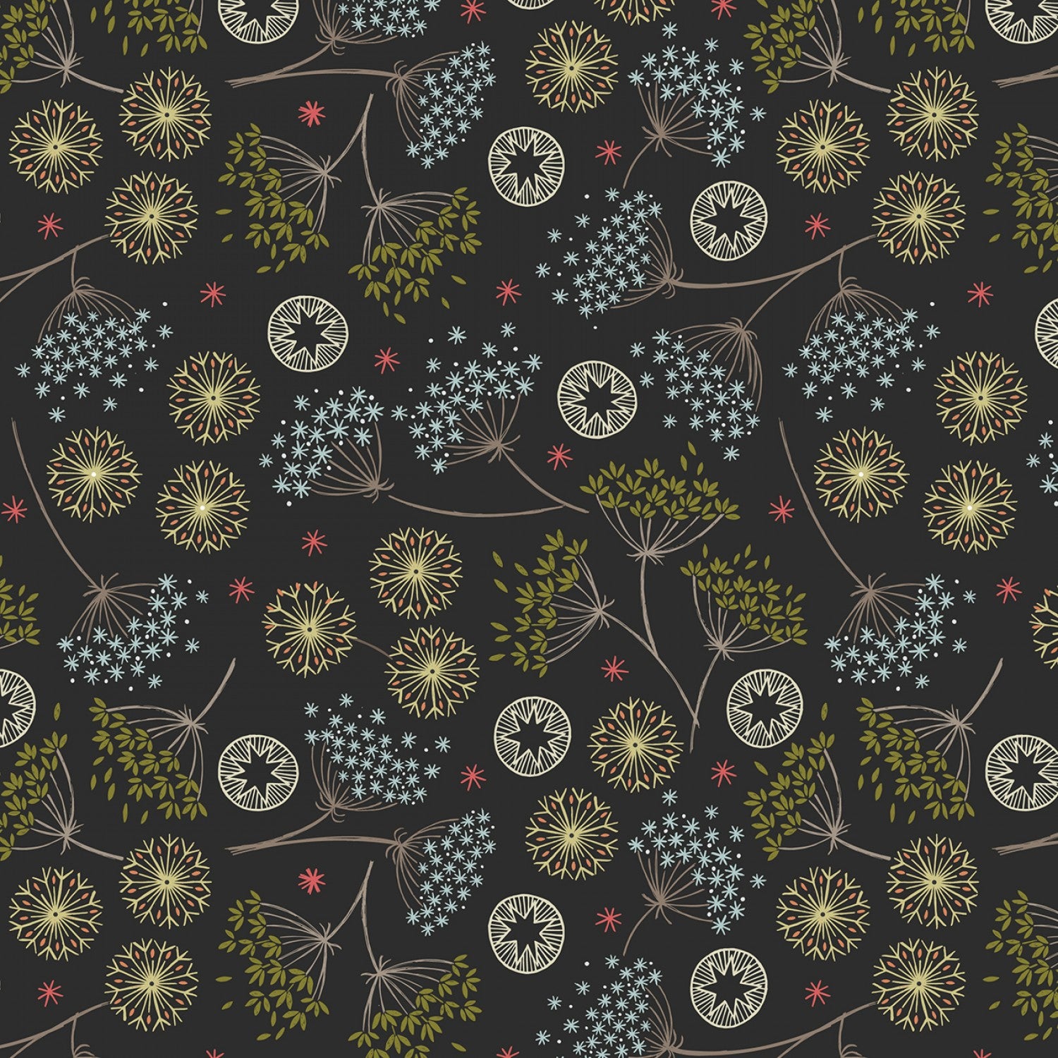 New Forest Winter Flannel | Winter Floral on Dark by Lewis & Irene | 100% Cotton Flannel